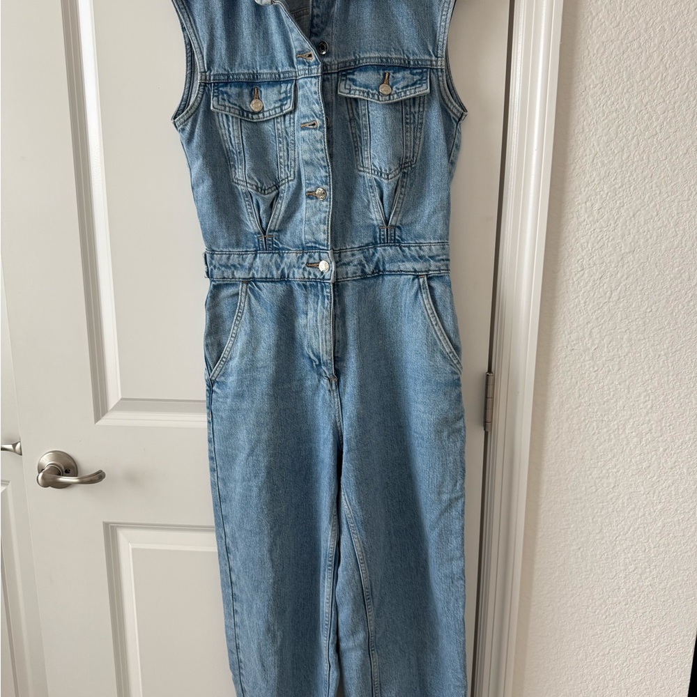 Zara Blue Denim Jumpsuit